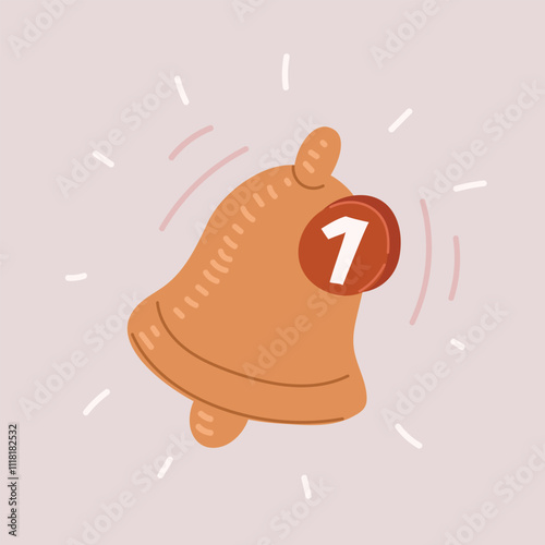 Vector illustration of the concept of a phone notification with a ringing sound