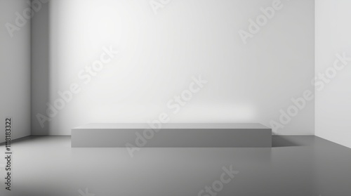 Backdrop photo of Blank gray gradient background with product display white backdrop or empty studio with room floor 3d rendering background design conveys emotion 