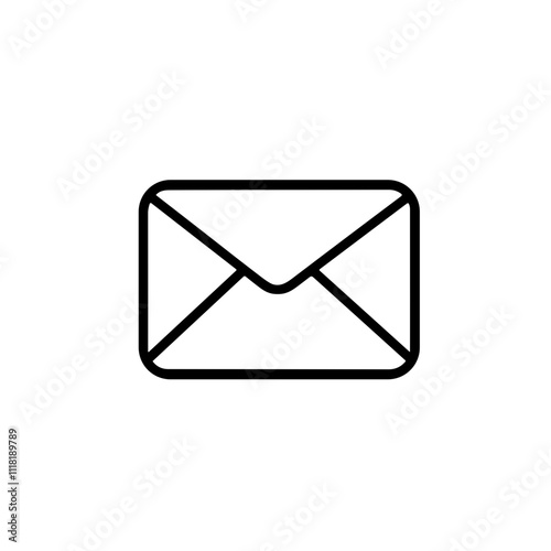 Envelope icon in minimalist outline style