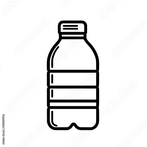 Water bottle icon in minimalist outline design