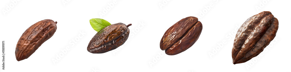 Various cacao beans showcasing different sizes and shapes, highlighting natural textures and colors for chocolate production. Various cacao beans showcasing different sizes and shapes, highlighting natural textures and colors for chocolate production.