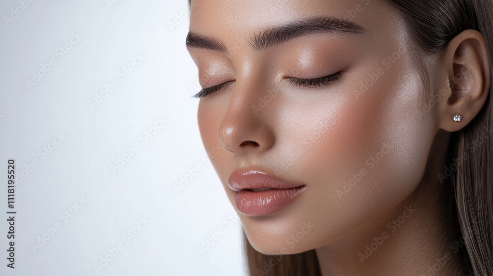 Closeup of a professional model in contemporary beauty fashion Closeup of a professional model in contemporary beauty fashion