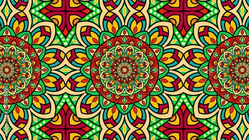 kaleidoscope mandala abstract background of trippy art psychedelic trance to open third eye with visuals energy chakra futuristic audiovisual vj seamless loop	