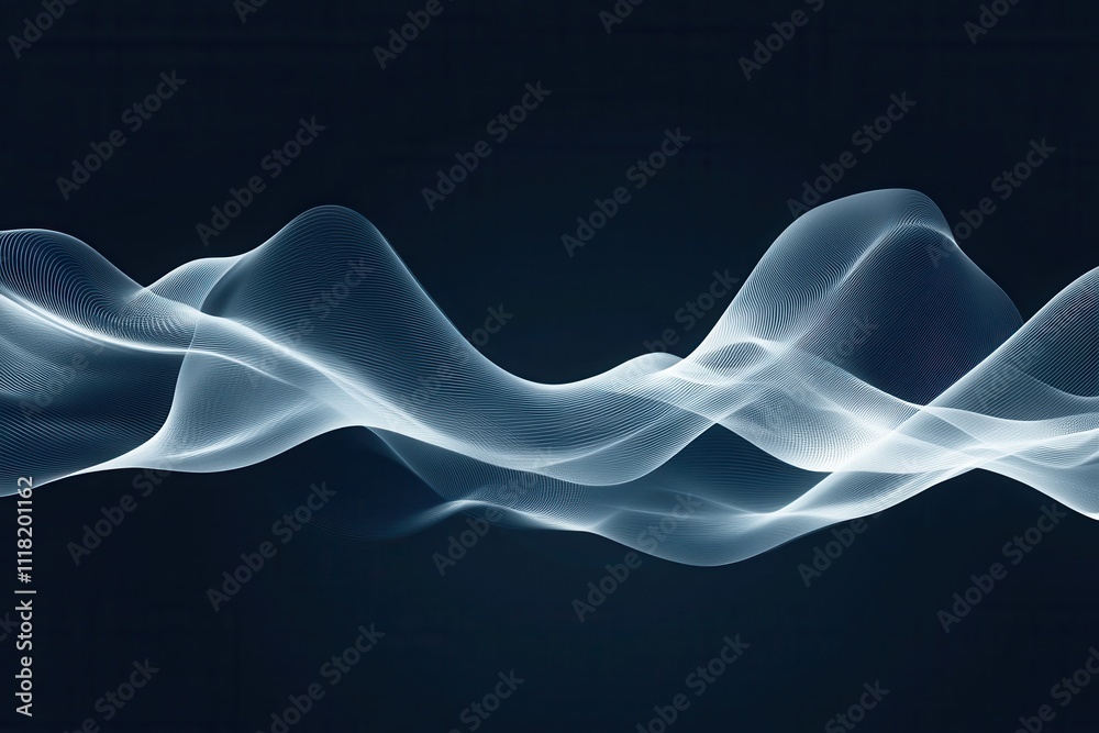 Fototapeta premium Abstract Glowing Blue Lines on Dark Background