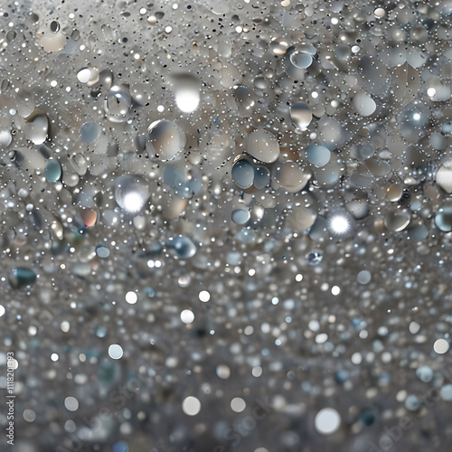 Abstract of Bright and sparkling bokeh background. silver and diamond dust bokeh blurred lighting from glitter texture