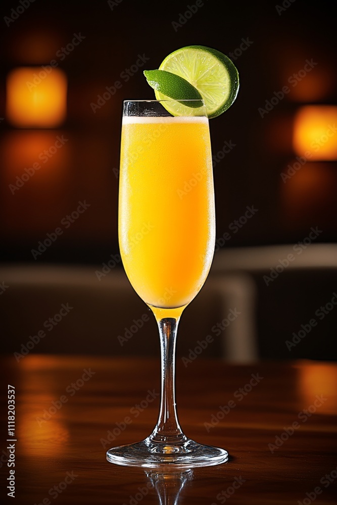 Copa alta rellena de jugo de naranja fresco, decorada con una rodaja de lima y presentada en un entorno cálido y acogedor.
Copa alta rellena de jugo de naranja fresco, decorada con una rodaja de lima y presentada en un entorno cálido y acogedor.