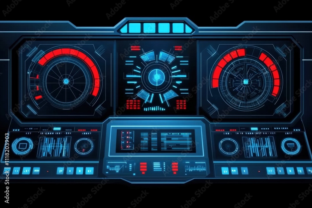 Fototapeta premium Innovative technology dashboard for future sustainability visionary insights on innovation and technology in dynamic environments