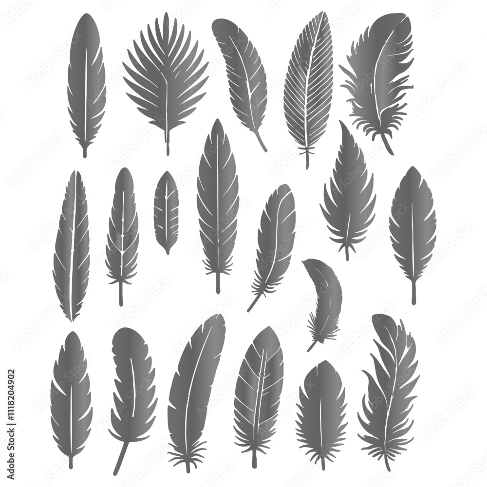 A shilhoutte feather vector design with white background A shilhoutte feather vector design with white background