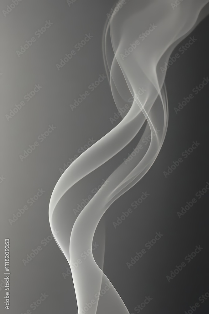 A graceful swirl of white smoke against a dark background. A graceful swirl of white smoke against a dark background.