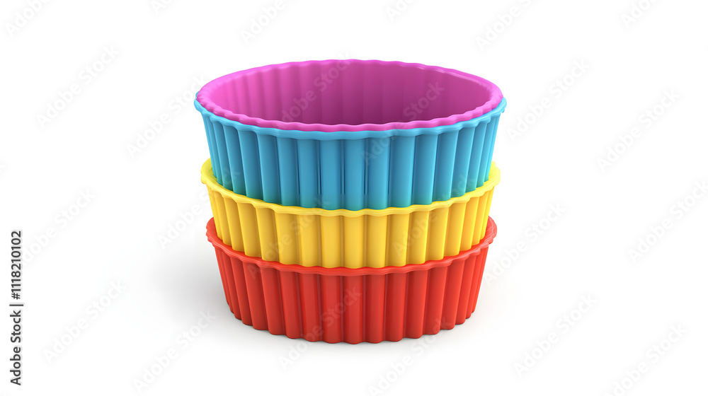 Reusable stackable baking cups in vibrant silicone design, kitchen must-have Reusable stackable baking cups in vibrant silicone design, kitchen must-have