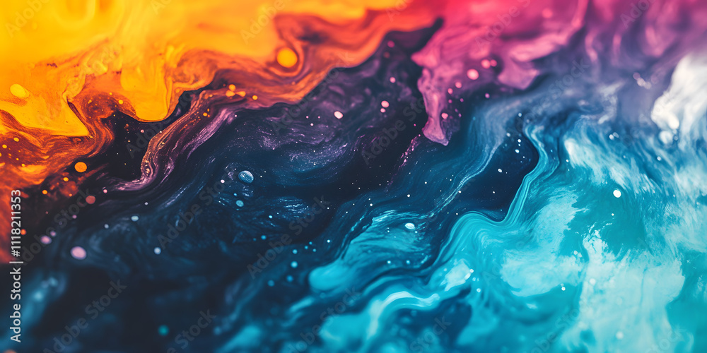 Vibrant abstract painting with swirling colors Vibrant abstract painting with swirling colors