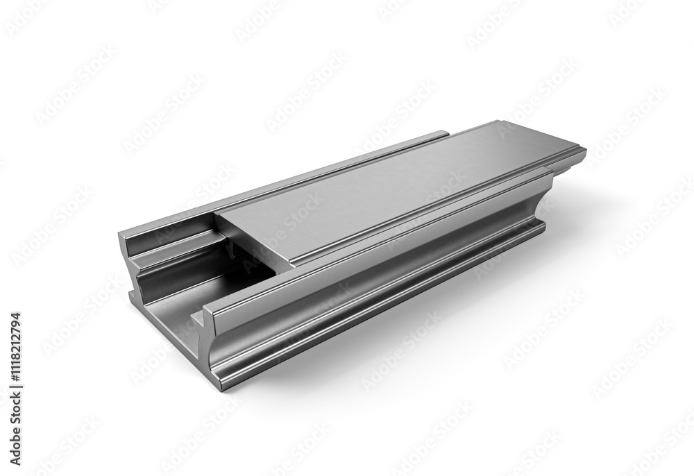 Sleek Grey Extruded Aluminum Profile Perfect For Doors And Windows Making Concept 3d Illustration Sleek Grey Extruded Aluminum Profile Perfect For Doors And Windows Making Concept 3d Illustration