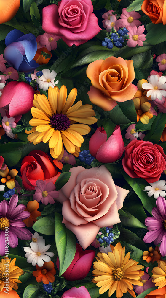 A vibrant pink bouquet of roses, a symbol of love and beauty, blooms in nature's embrace