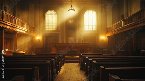 Golden Hour in a Grand Hall: A Serene Sanctuary photo