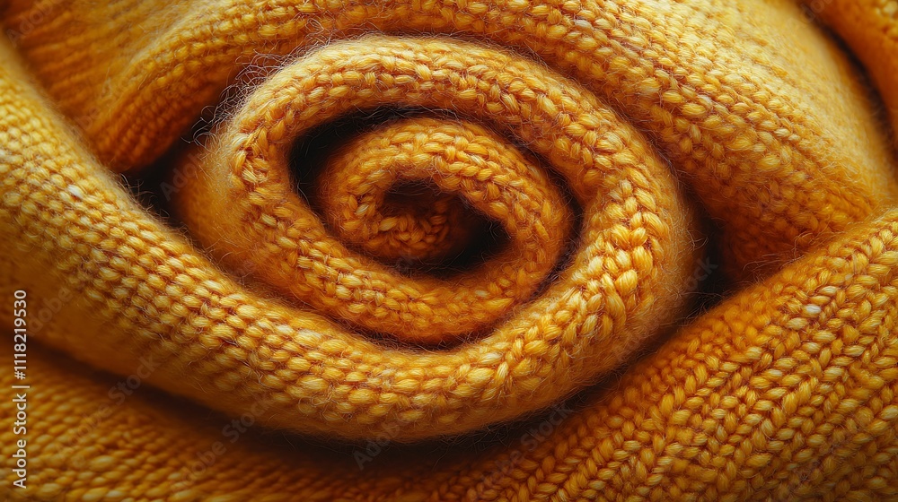 Golden Knitted Texture Cozy Autumn Wool Fabric Swirl Golden Knitted Texture Cozy Autumn Wool Fabric Swirl