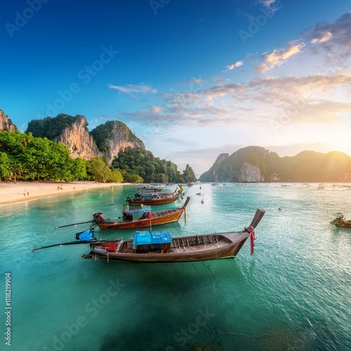 Stunning Thailand wallpaper in 8K resolution featuring an amazing view with boats