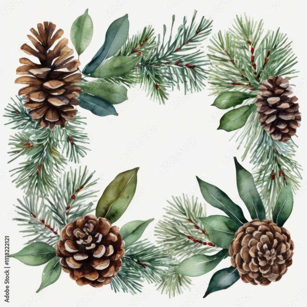 Watercolor Christmas frame Watercolor Christmas frame