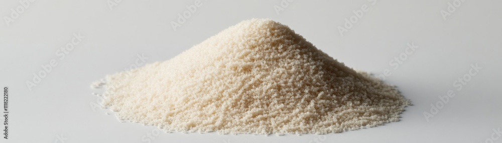 Pile of Granulated Substance White, Cone-Shaped Composition, Texture Detail, Macro Photography, food photography granular, texture