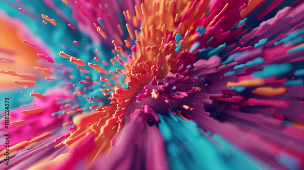 Abstract Paint Explosion: A vibrant symphony of colors explodes outwards, creating a dynamic and captivating abstract art piece. The vivid hues of pink, orange, blue. Abstract Paint Explosion: A vibrant symphony of colors explodes outwards, creating a dynamic and captivating abstract art piece. The vivid hues of pink, orange, blue.