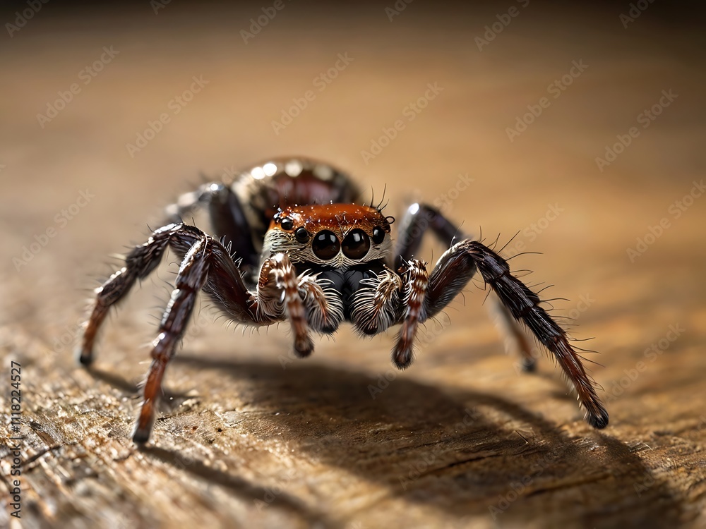 A Close Up View Of A Jumping Spider A Close Up View Of A Jumping Spider
