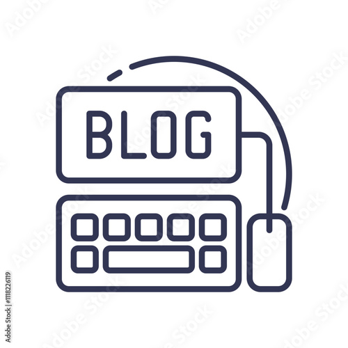Illustration of blogging tools symbolizing digital transformation in content creation.