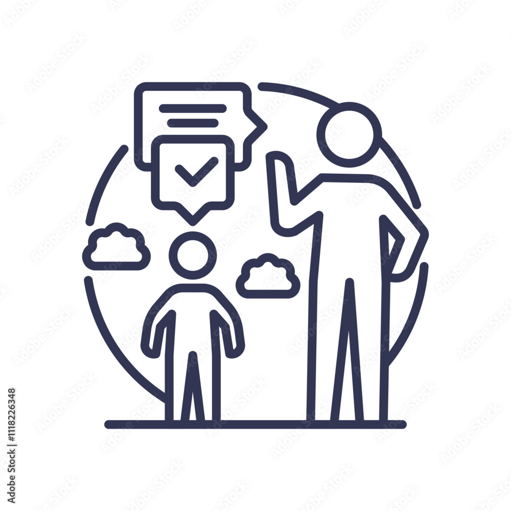 Illustration of a mentor guiding a child, symbolizing role models and positive influence.