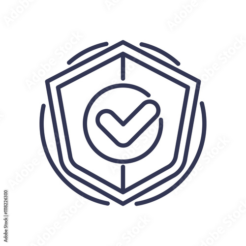 Shield with checkmark symbolizes reliability and security.