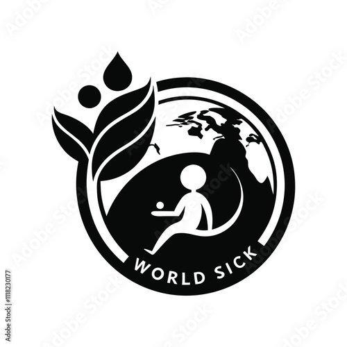 creative unique world-sick day shill-ute, logo, vector art design