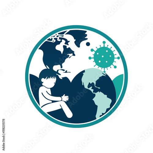 creative unique world-sick day shill-ute, logo, vector art design