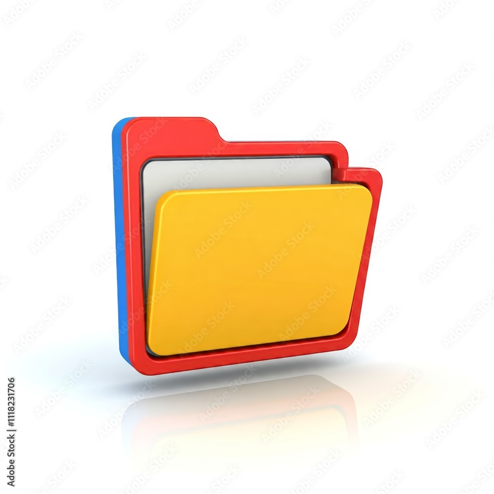 3D Folder Icon - Modern File Organization and Storage Symbol 3D Folder Icon - Modern File Organization and Storage Symbol