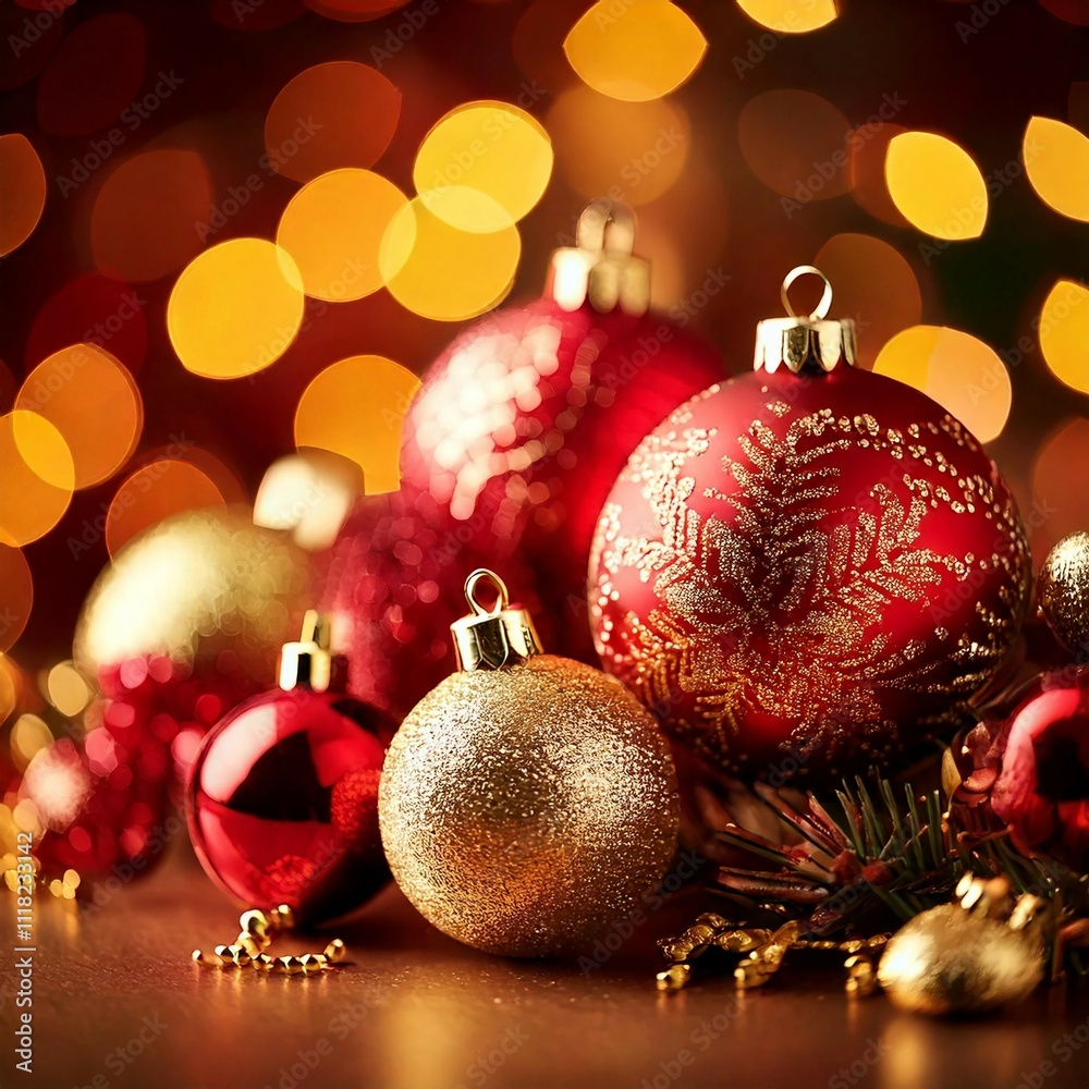 a poster with a christmas tree and a bunch of balls. a poster with a christmas tree and a bunch of balls.