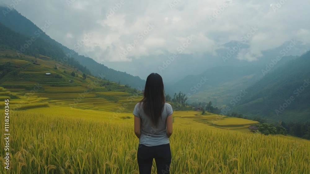 Serene Rice Terraces and Mountain Views