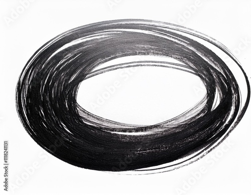 grunge scribble circle, ellipse, lines, black marker isolated on white background