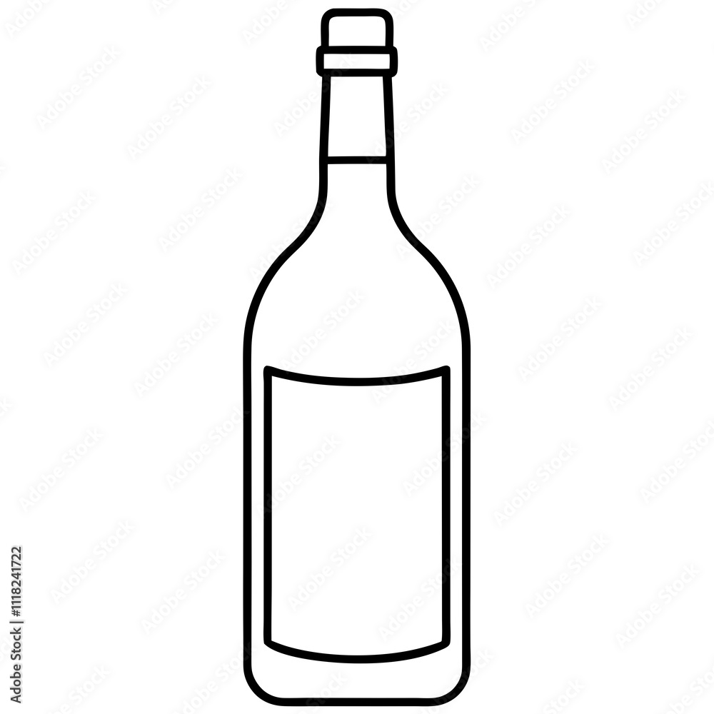 A simple Bottle of Wine vector A simple Bottle of Wine vector