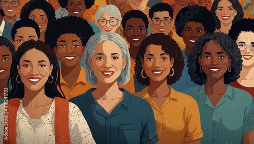 Diverse culture in society and social justice together as a crowd of diverse people representing community and cultural celebration of diversity