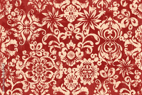 Ikat paisley embroidery on the fabric in Indonesia, India and Asian countries.geometric ethnic oriental seamless pattern.Aztec style. illustration. design for texture, fabric,clothing,wrapping,carpet.