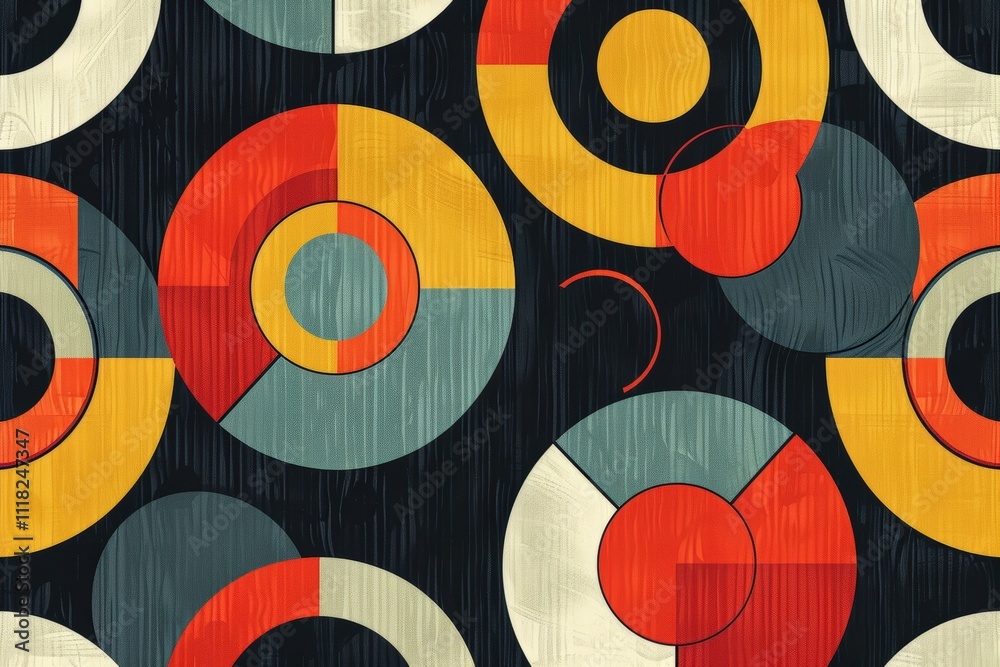 Colorful abstract circles on a dark background Colorful abstract circles on a dark background