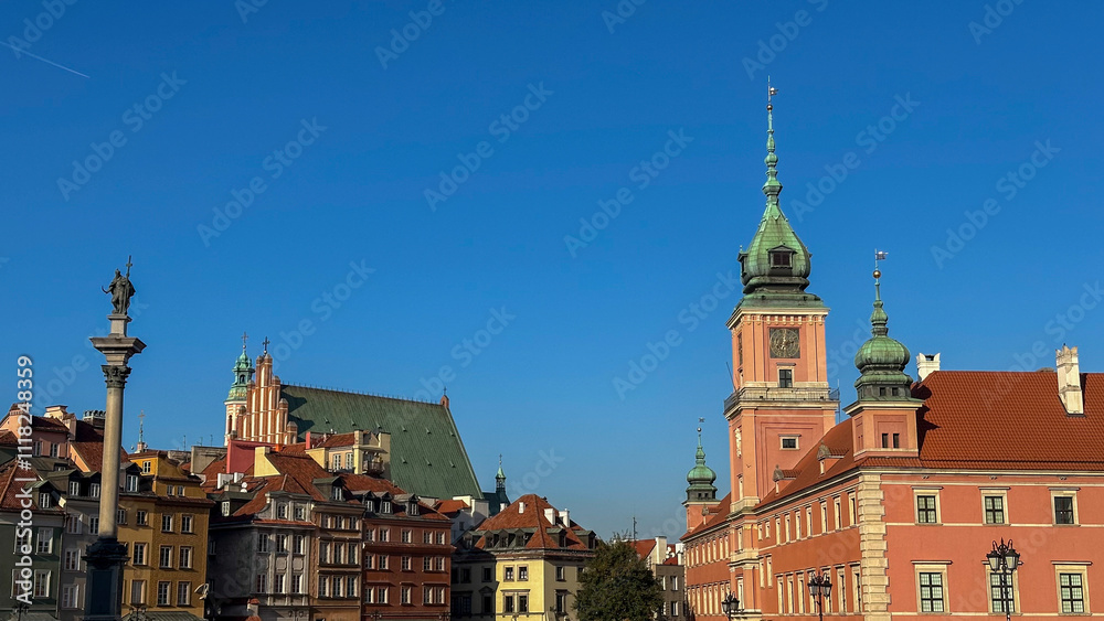 Fototapeta premium Various photos taken in the autumn season from the capital of Poland, Warsaw