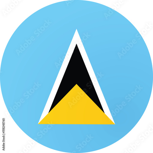 Saint Lucia Round Flag Vector