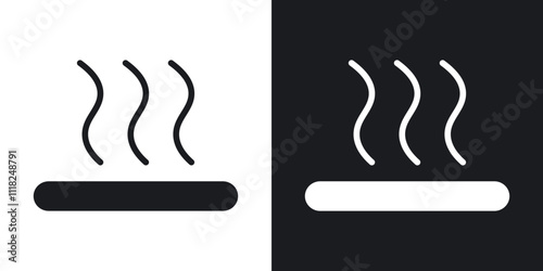 Heat icons in solid black and white colors