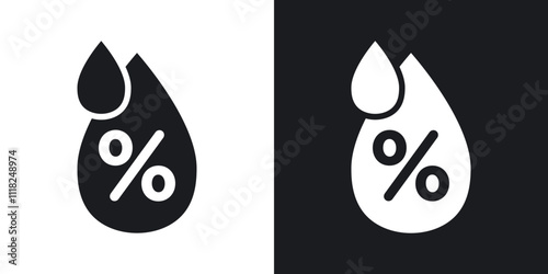 Humidity icons in solid black and white colors