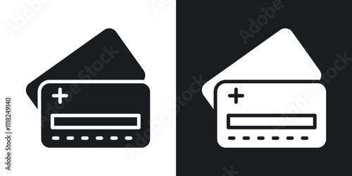 Insurance card icons in solid black and white colors