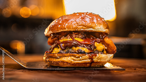 Tableau sur toile Delicious Smash Burger - An Irresistible Delicacy