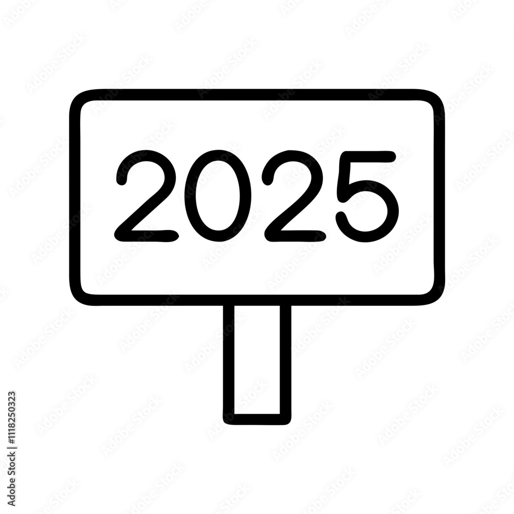 2025 sign icon, new year illustration, new year icon - simple black line art of 2025 sign, symbolizing new year celebrations new year vector 2025 sign icon, new year illustration, new year icon - simple black line art of 2025 sign, symbolizing new year celebrations new year vector