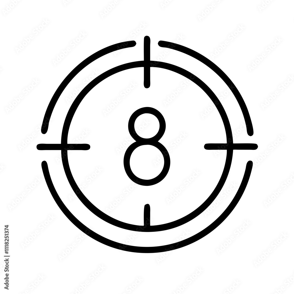 countdown timer icon, new year illustration, new year icon - simple black line art of countdown timer, symbolizing new year celebrations  new year vector 