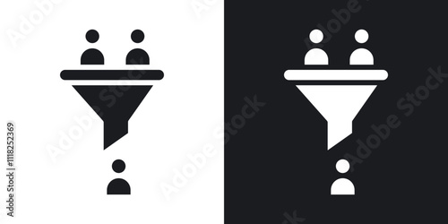 sales conversion icons in solid black and white colors