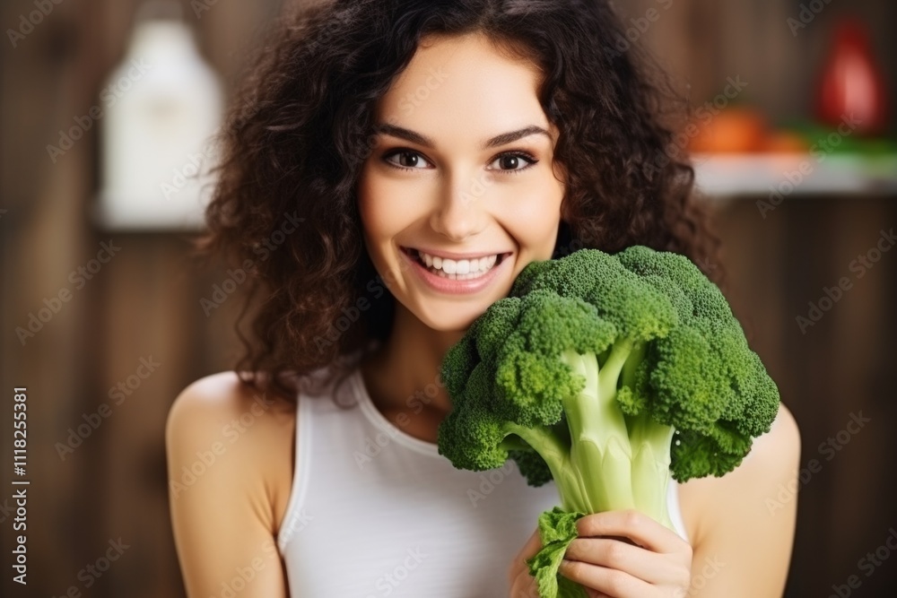 Woman have fun holding gluten-free organic green vegetable. Healthy nutrition. Generative AI. Woman have fun holding gluten-free organic green vegetable. Healthy nutrition. Generative AI.