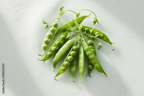 fresh green peas isolated on a white background. photo