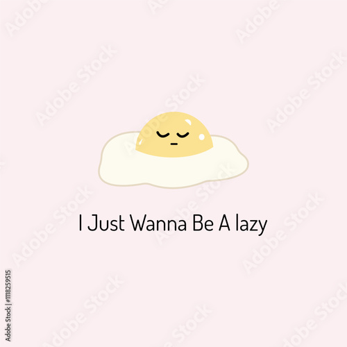 flat illustration funny lazy omelette