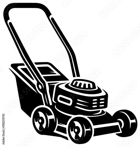 Garden Lawnmower stylised vector design cutout graphic Lawn Mower